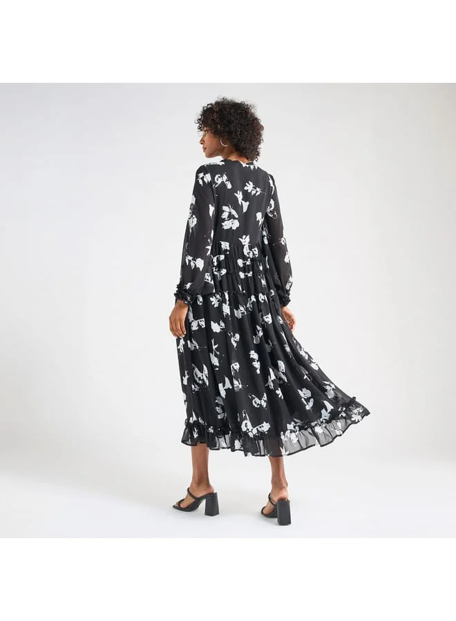 Splash FAV Floral Chiffon Midi Dress