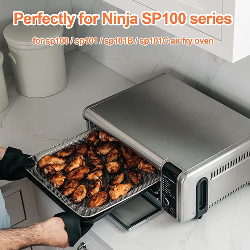 DEMEDO Air Fryer Basket Replacement for NINJA Foodi SP101 Air Fryer Oven, Stainless Steel Air Fryer Basket for Ninja SP100,SP102, Mesh Basket for Ninja Foodi Air Fryer Accessories, Baking Tray for Ninja - Image 4