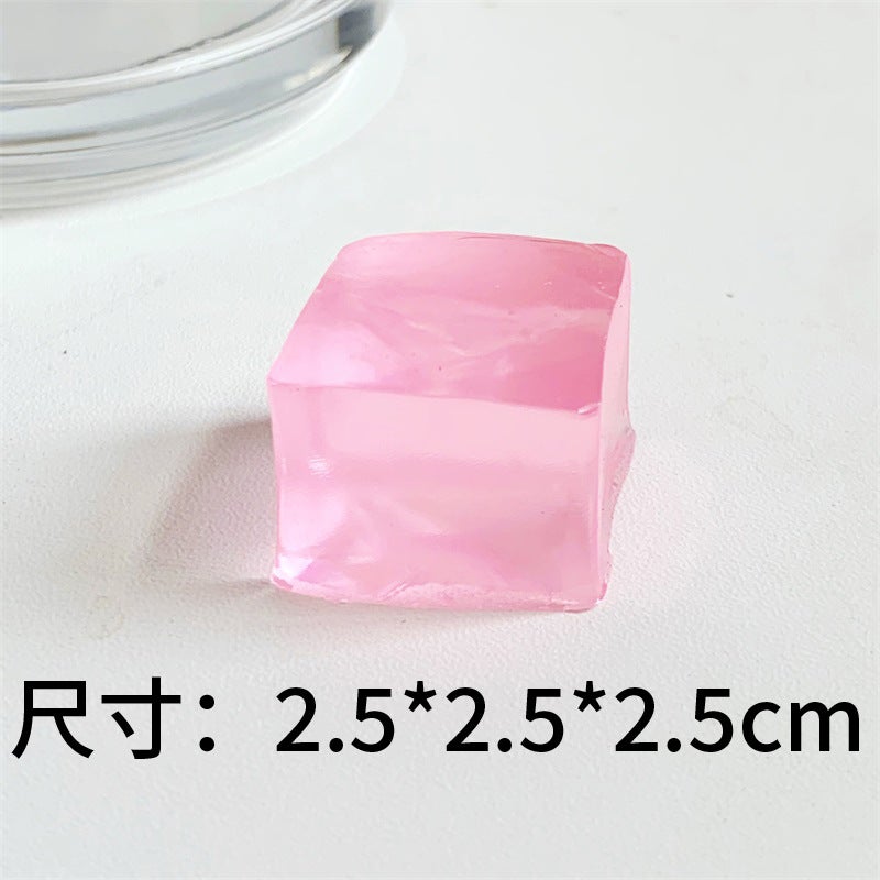 Washable TPR Glitter Cat Paw Squeeze Stress Relief Toy Ice Cube Sticky Decompression Fidget  Toy