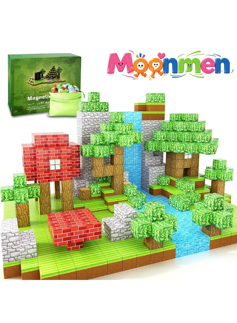 Moonmen Magnetic Building Set - 200 Pcs Build Blocks, STEM Sensory Toys for Boys & Girls, Classroom Must Haves Construction Toys - Image 1