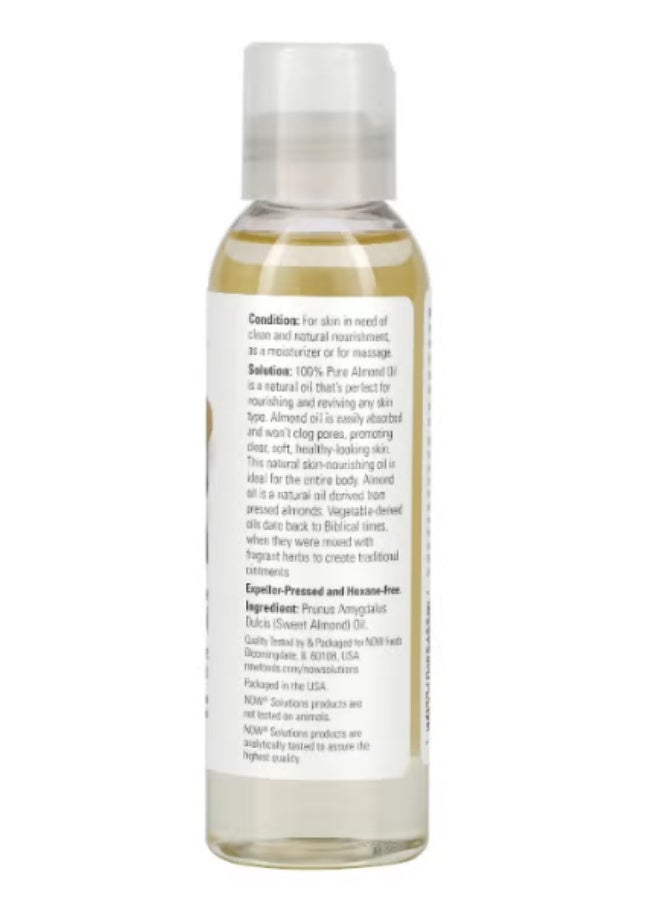 NOW Solutions Sweet Almond Oil 118ml – 100% Pure Natural Moisturizing Oil - Image 2