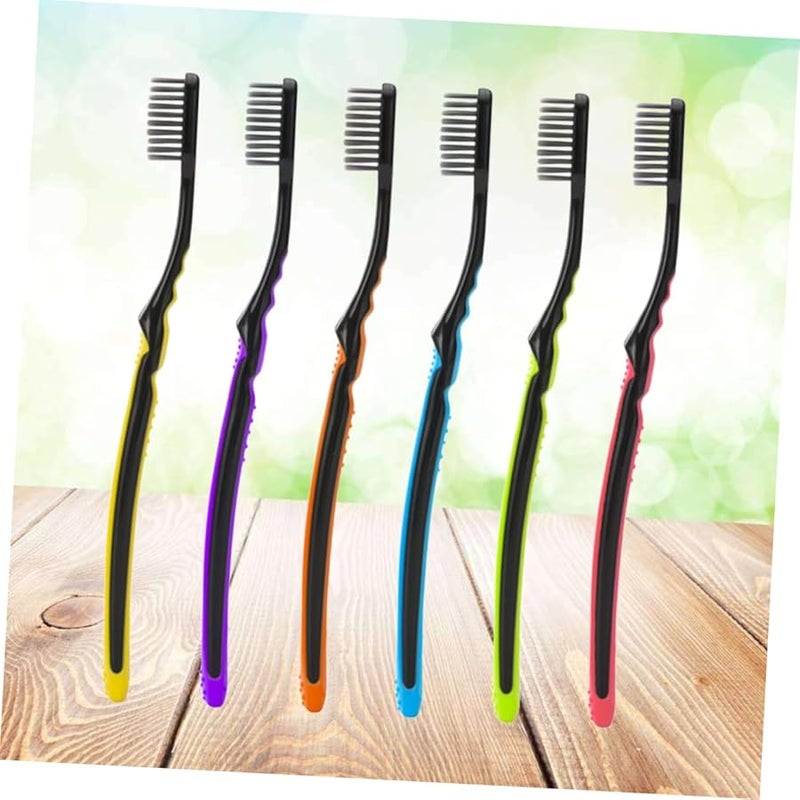 6pcs Soft Bamboo Charcoal Toothbrush Set Traditional Oral Car Toothbrushes - Image 3