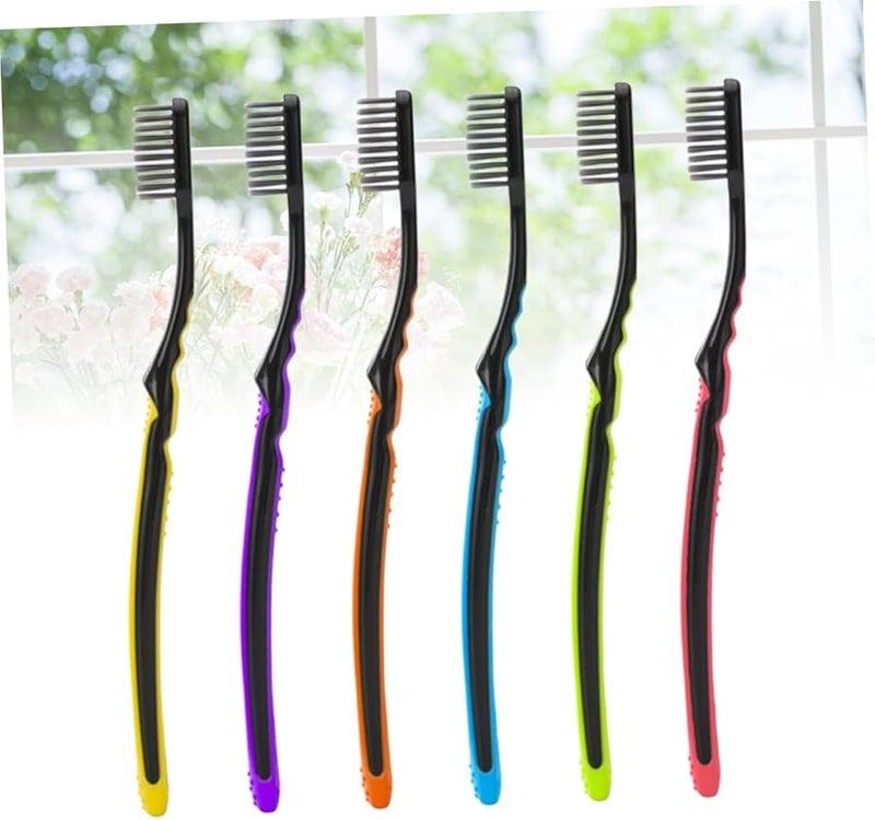 6pcs Soft Bamboo Charcoal Toothbrush Set Traditional Oral Car Toothbrushes - Image 5