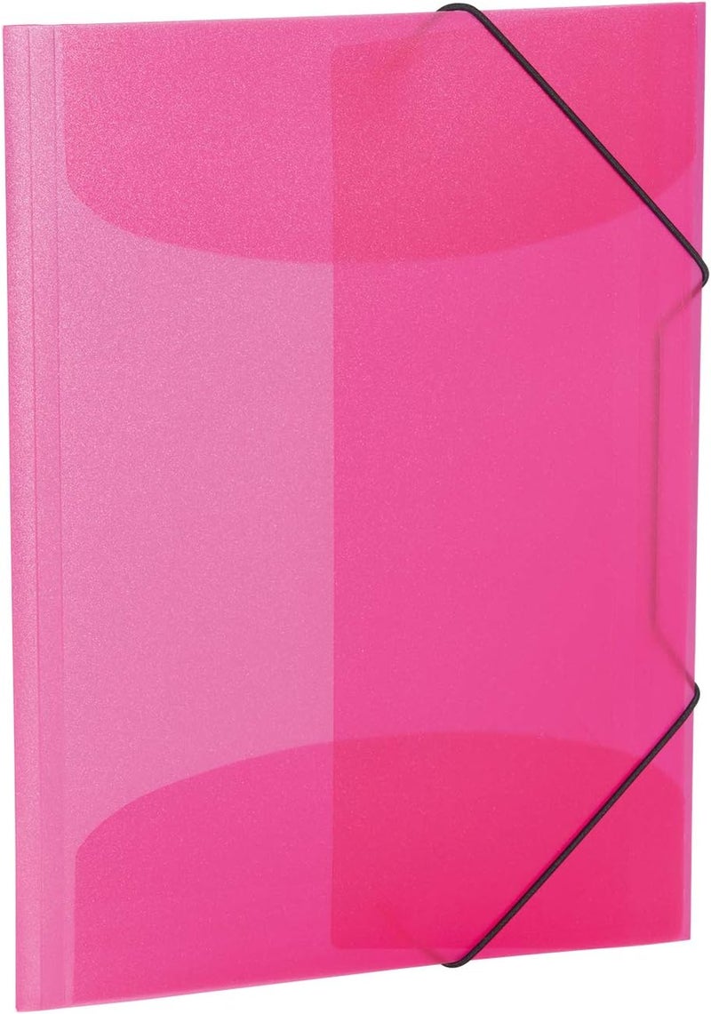 Herma Elastic Folder Translucent in Pink, A3, Sturdy Plastic, with 3 Inner Flaps, 1 Span Folder - Image 1