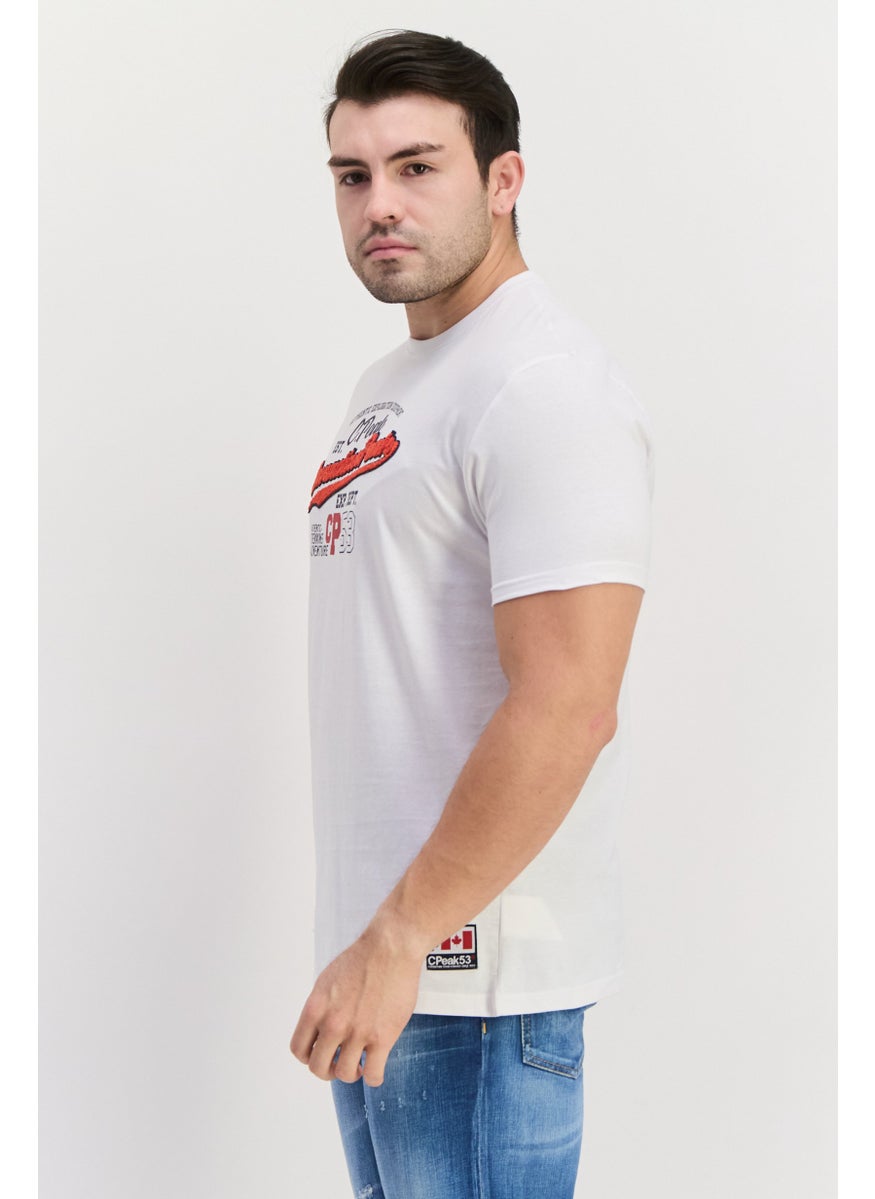 Canadian Peak Men Crew Neck Short Sleeve Graphic Print T-Shirt, White  - Image 2