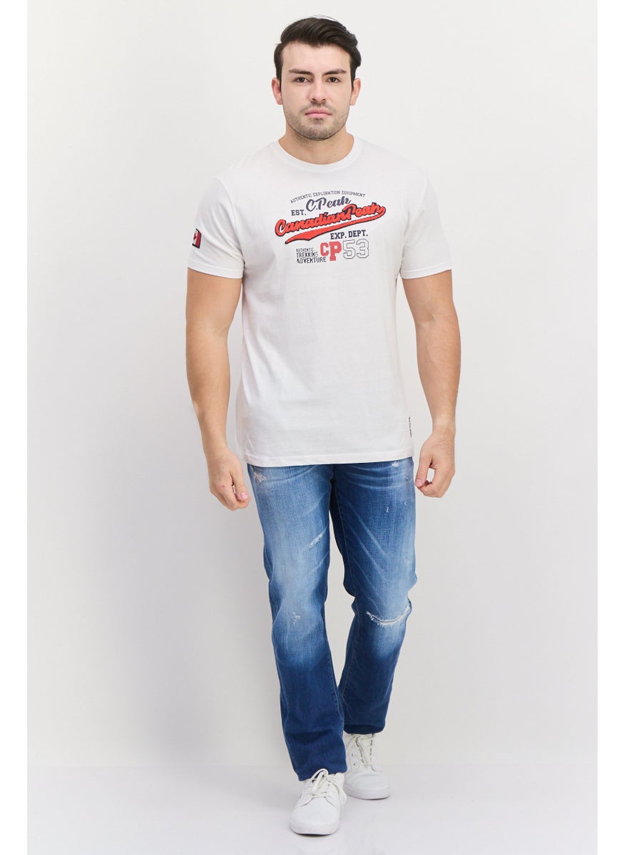 Canadian Peak Men Crew Neck Short Sleeve Graphic Print T-Shirt, White  - Image 3