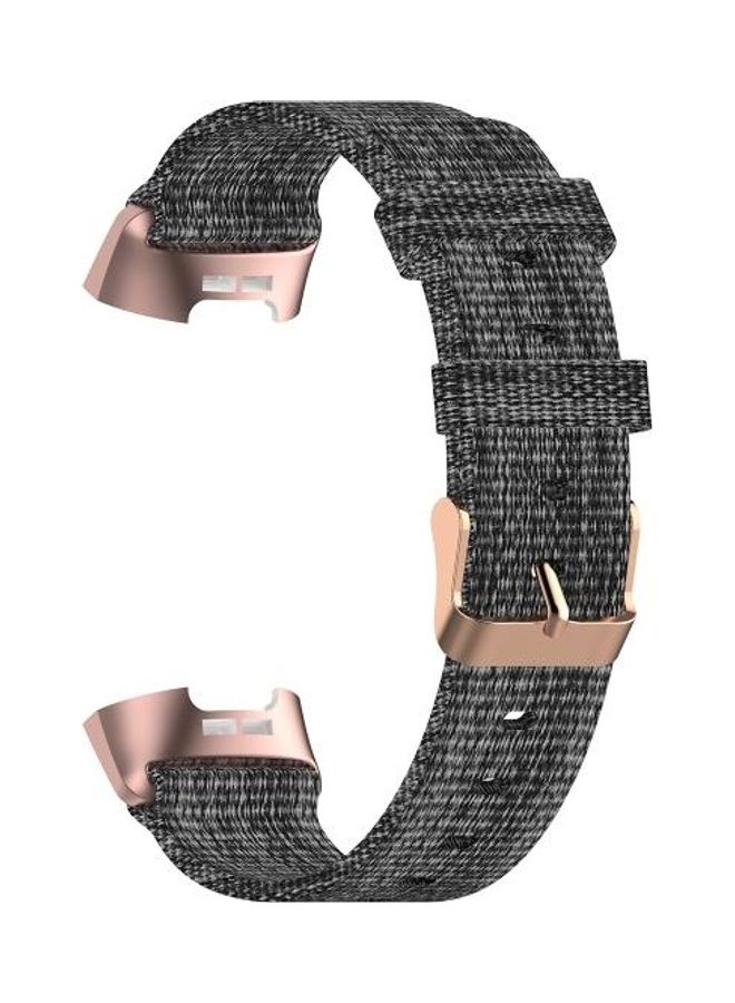 Braided Nylon Strap Plastic Head Watchband For Fitbit Charge 4/3/3SE Size: Free Size Dark Gray - Image 3