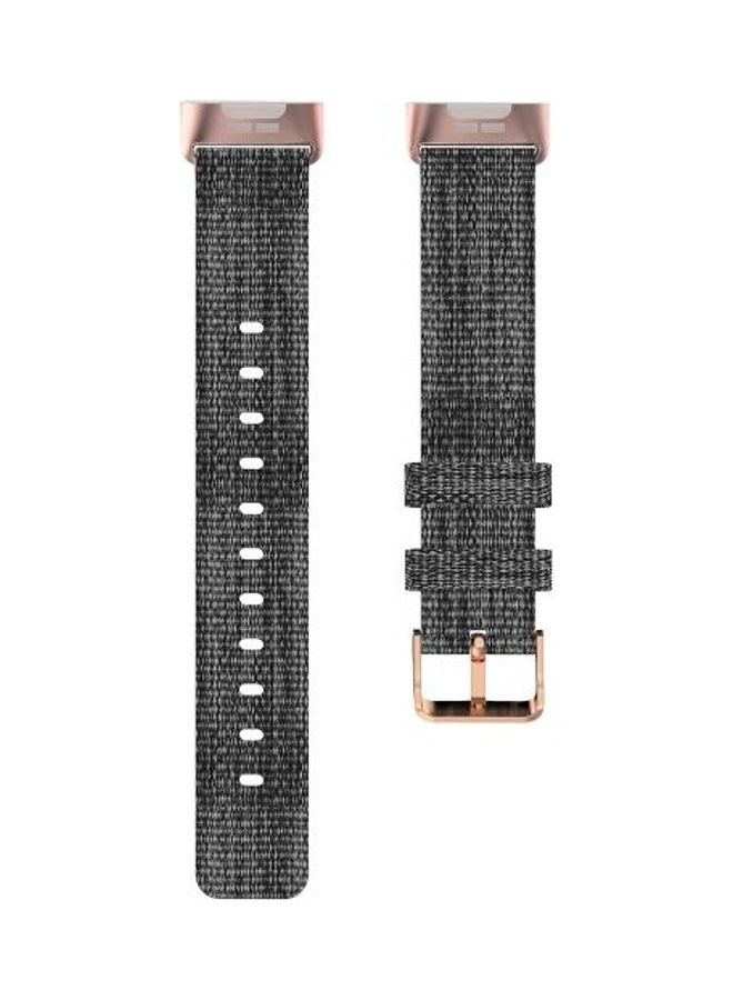 Braided Nylon Strap Plastic Head Watchband For Fitbit Charge 4/3/3SE Size: Free Size Dark Gray - Image 5