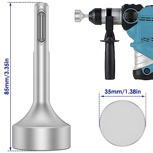 EUWBSSR SDS Plus Ground Rod Driver, 85mm Heavy Duty Steel Drill Bit Driver Wear, Resistant Wide Compatibility Ground Rod Bits Socket for Rotary Hammer Drill Grounding Rods (Flat Drill) - Image 3