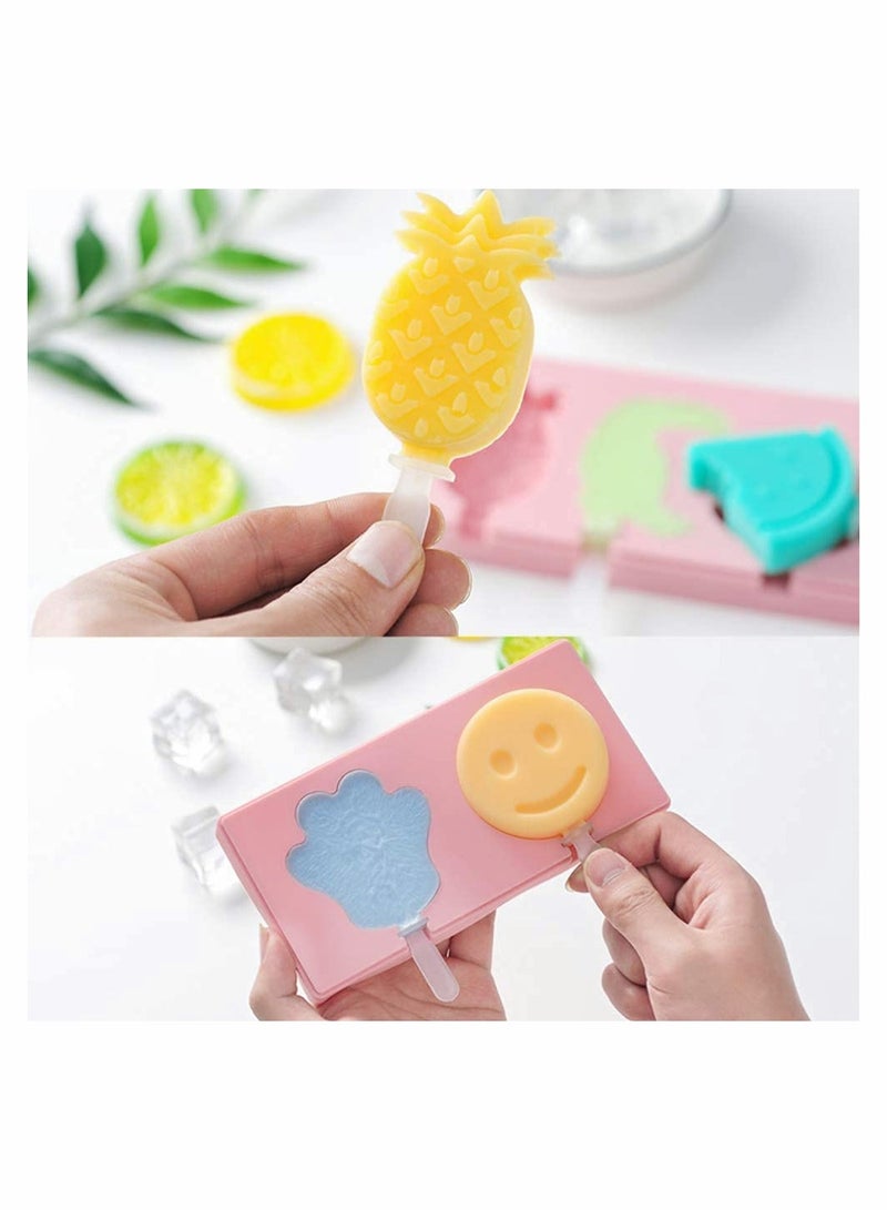 Zikra 3 Packs Ice Lolly Moulds Silicone DIY Popsicle Molds Reusable Set, Ice Lolly Moulds, Frozen Purees Moulds, Ice Cream Mould with Sticks - Image 3