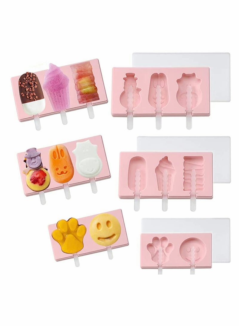 Zikra 3 Packs Ice Lolly Moulds Silicone DIY Popsicle Molds Reusable Set, Ice Lolly Moulds, Frozen Purees Moulds, Ice Cream Mould with Sticks - Image 1