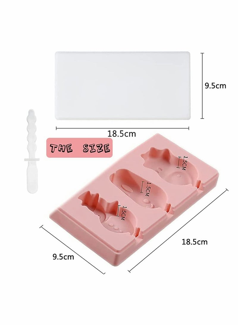 Zikra 3 Packs Ice Lolly Moulds Silicone DIY Popsicle Molds Reusable Set, Ice Lolly Moulds, Frozen Purees Moulds, Ice Cream Mould with Sticks - Image 4