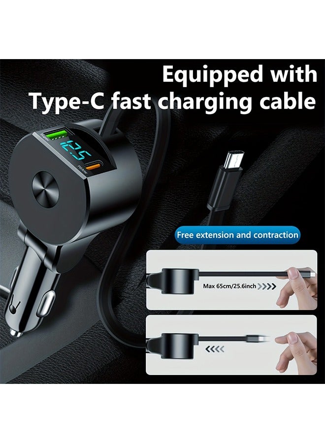 BiuTFon 75W Fast Charging Car Charger QC3.0 PD30W USB C Car Phone Charger With Type C Cable for iphone 15 14 13 Xiaomi Huawei Samsung - Image 5