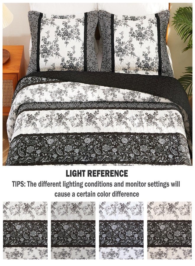 Cmfshape طقم لحاف بوهيمي مزهر من سي إم إف شيب، مقاس كوين، 3 قطع، غطاء سرير خفيف الوزن من الألياف الدقيقة، مناسب لجميع الفصول، طقم لحاف قابل للعكس مع غطاءين للوسائد، 92 × 96 بوصة - Image 4