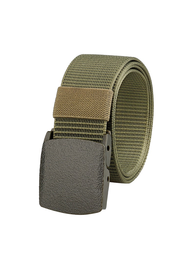 Generic Mens Casual Canvas Belt Automatic Buckle Nylon Tactical Outdoor Belt for Students Military Training And Leisure Wear Black  - Image 2