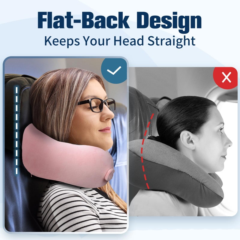 Cirorld Neck Pillow for Traveling, Travel Pillows for Airplanes,100% Pure Memory Foam Travel Neck Pillow, Adjustable Flight Pillow, Portable Plane Accessories with Eye Mask, Earplugs, Carry Bag - Image 4
