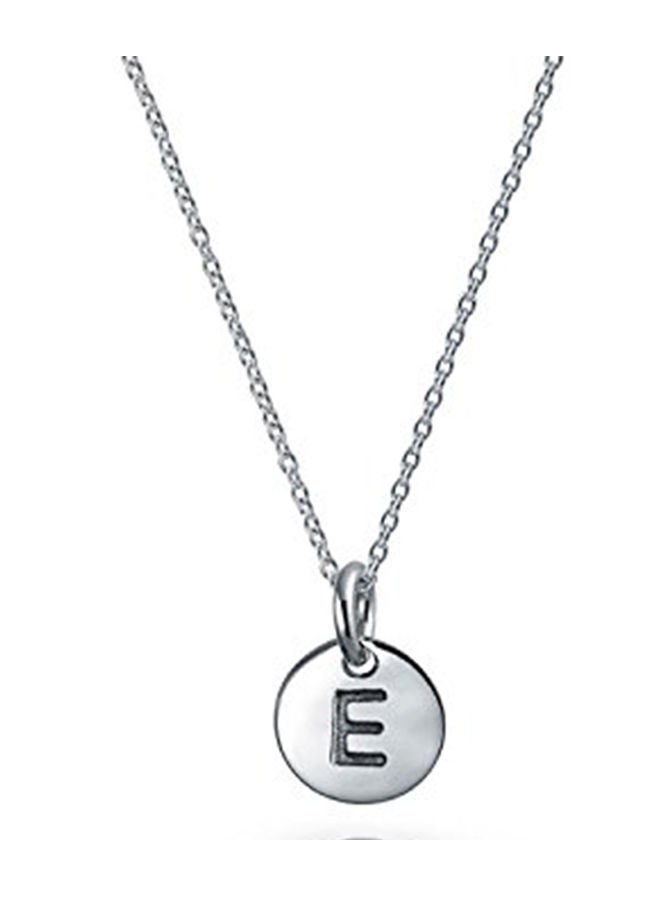 NIBEMINENT 925 Sterling Silver Letter E Initial Disc Pendant Necklace  - Image 1