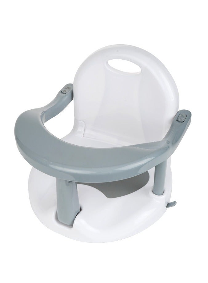 Foldable Baby Bath Ring Seat with Non-Slip Suction Cups, Adjustable Baby Bathtub Seat, Tummy Time Folding Shower Chair, Anti-Dumping Bath Safety Stool for 6-18 Months Infants, Toddlers, Boys & Girls, Non-Flip Design - Image 2