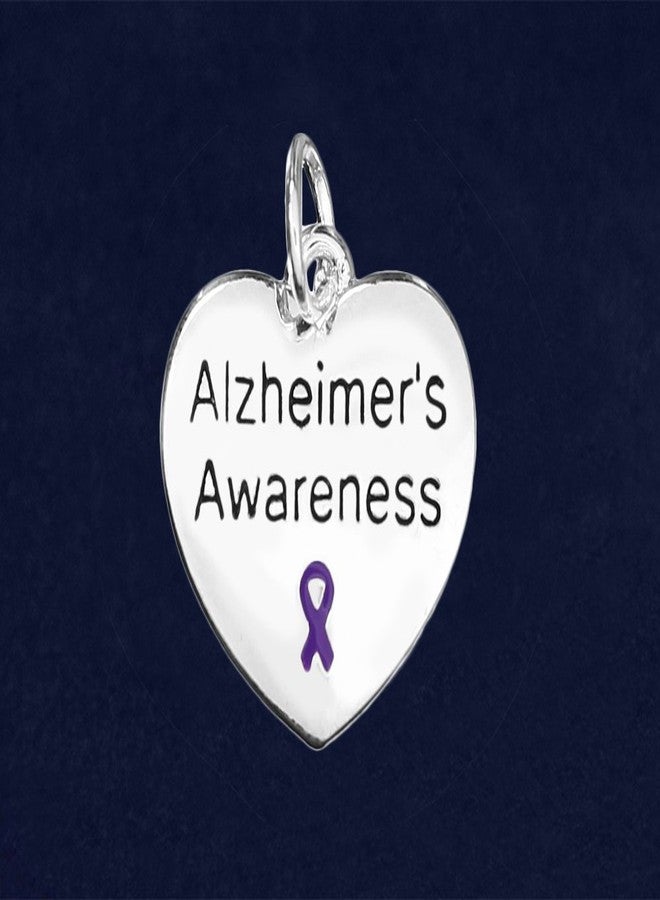 فوندريزينغ فور أ كوز تعليقة على شكل قلب بشريط أرجواني للتوعية بمرض الزهايمر (تعليقة واحدة) - Image 2