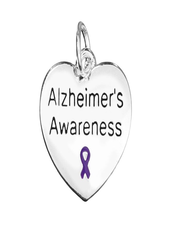 فوندريزينغ فور أ كوز تعليقة على شكل قلب بشريط أرجواني للتوعية بمرض الزهايمر (تعليقة واحدة) - Image 1