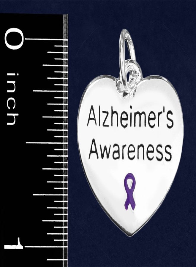 فوندريزينغ فور أ كوز تعليقة على شكل قلب بشريط أرجواني للتوعية بمرض الزهايمر (تعليقة واحدة) - Image 3