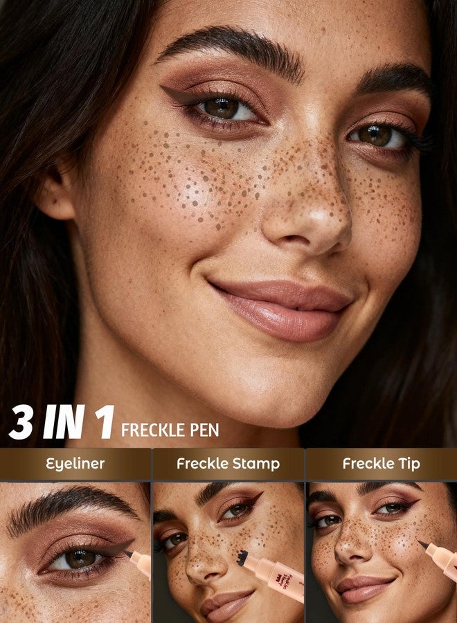 SUMEITANG 2-in-1 Faux Freckle Stamp Pen, Dual-Ended Waterproof Fake Freckle Pen with Different Size Stamps & 0.5mm Tip, Quick Natural Sun-Kissed Freckles for Makeup for Freckle Lovers - Image 3