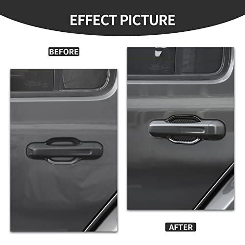 CheroCar for Jeep JL Outer Door Bowl Cover Trim Exterior Accessories for 2018-2025 Jeep Wrangler JL (Carbon Fiber Grain) - Image 2