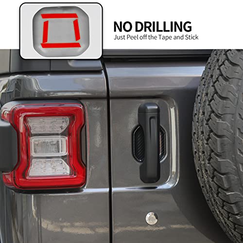 CheroCar for Jeep JL Outer Door Bowl Cover Trim Exterior Accessories for 2018-2025 Jeep Wrangler JL (Carbon Fiber Grain) - Image 4