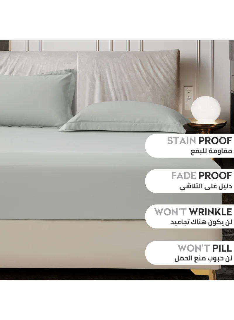 Donetella SUPER KING (200x200cm) Bedding Fitted Sheet - Fits 200x200 Cm For Super King Bed 3 Pcs (1 Fitted Sheet and 2 Pillowcases) - 35 Cm Deep Pocket - Solid Bed Sheet  | Best Price UAE