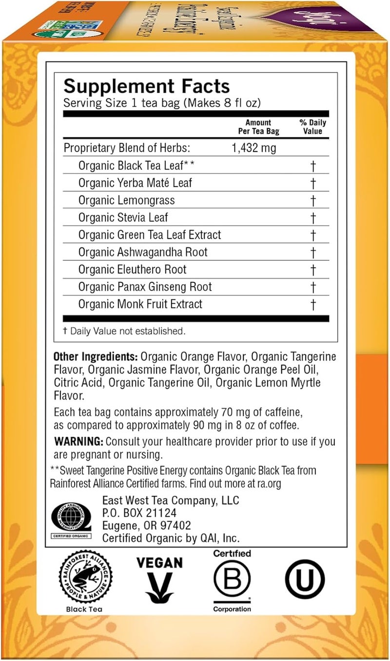 Yogi Sweet Tangerine Positive Energy Tea - Image 3