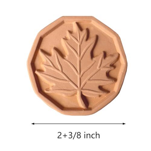 OULLYY 2 Pack Brown Sugar Saver and Softener, Terracotta Brown Sugar Keeper Disc for Food Storage Containers, Reusable & Food Safe, Maple Leaf - Image 3