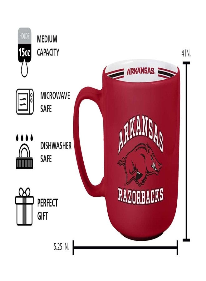Logo Brands NCAA Arkansas Razorbacks 15 oz Stripe Coffee Mug - Vintage Team Logo, Inside Print & Stripes, Microwave & Dishwasher Safe- Great Gift For Fans & Alumni - Image 4