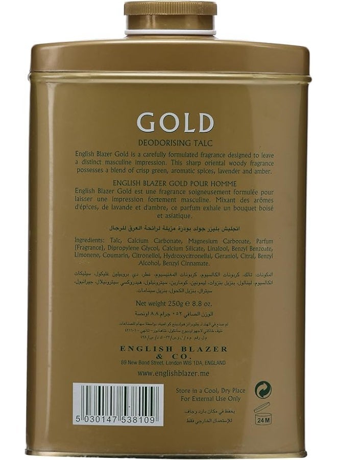 English Blazer Gold Talc for Men, 250 g - Image 3
