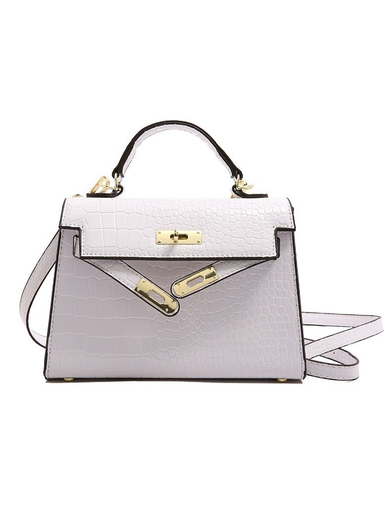 Women's White Crocodile Pattern Crossbody Bag – Shoulder Bag for Women - Image 1
