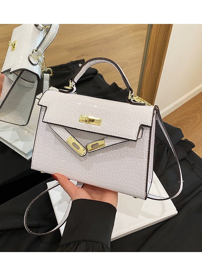 Women's White Crocodile Pattern Crossbody Bag – Shoulder Bag for Women - Image 2