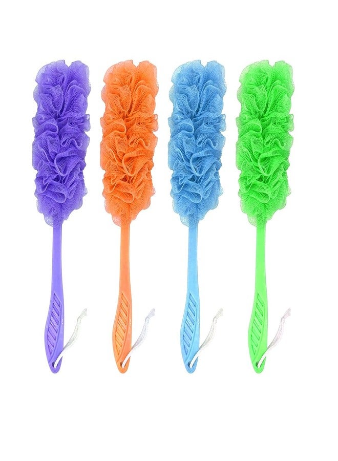 MeSkin Long-Handled Bath Body Loofah Brush for Men and Women, Exfoliating Back Scrubber for Luxurious Bathing Experience (Multicolor, Pack of 1) - Image 1