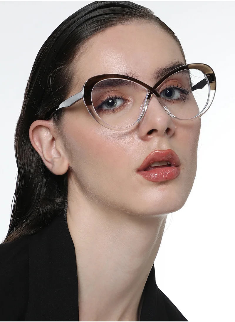 صوص هاوت Haute Sauce Women's The Ombre Twist Cateye Sunglasses For Casual Wear | One-Size | Midnight Black Polycarbonate Frame | Transparent Polarized Lens | Full Rim | Eyewear For Woman & Girls