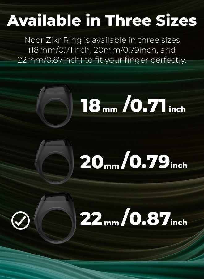 iQIBLA UMEOX iQIBLA Smart Zikr Ring Noor Black 22MM - Image 2