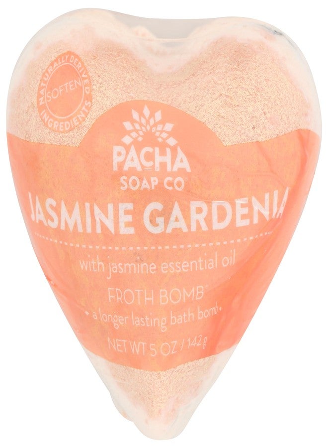 Pacha Soap Co قنبلة رغوة قلب ياسمين جاردينيا صابون باتشا، 5 أونصات - Image 1