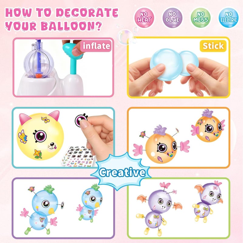 BlivEclat Balloon Animals Kit with Pump, Funny Balloons Inflator Toy, DIY Sticky Balloon with Pump, Squishy Balloons Maker, Magic Sticky Balls Making Craft Kit for Girls Boys - Image 5