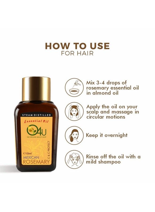 O4U Mexican Rosemary Essential Oil For C & C Sun Protection Skin Moisturisation Scalp Nourishment Oil Balance Acne Control ; Usda Certified 100% Pure & Organic ; (10Ml) - Image 5