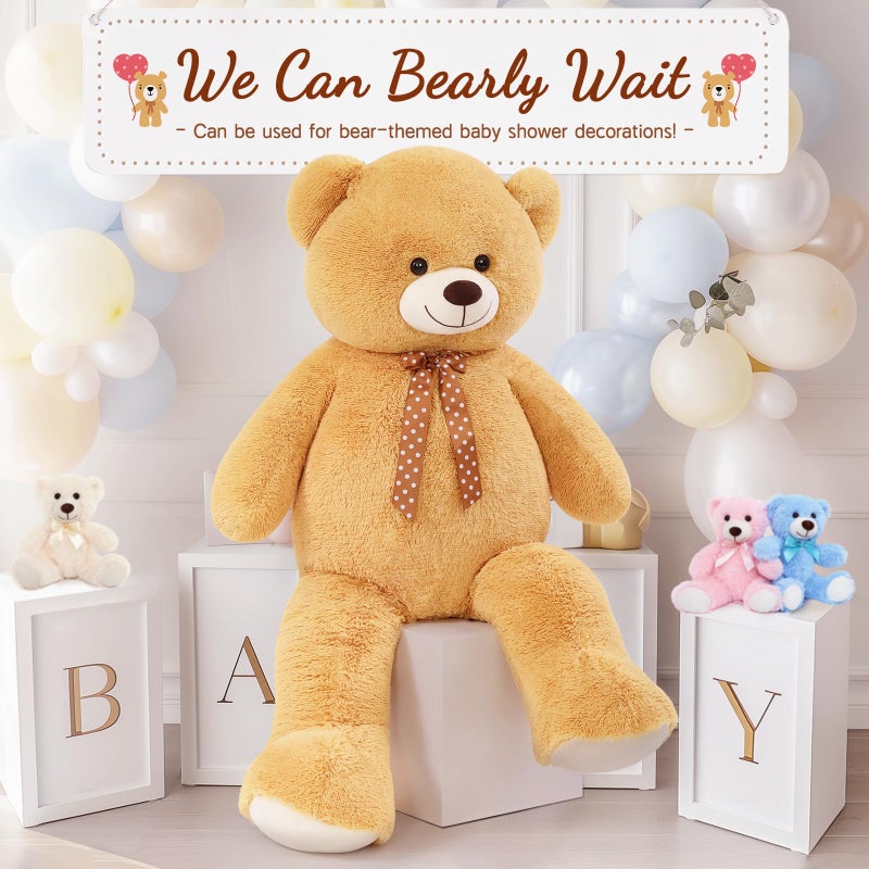 MorisMos Giant Bear 4ft Stuffed Animal for Girls Large Cute Bear with Bow Tie Baby Shower Decorations Birthday Christmas Valentine s Day Gift - Image 3