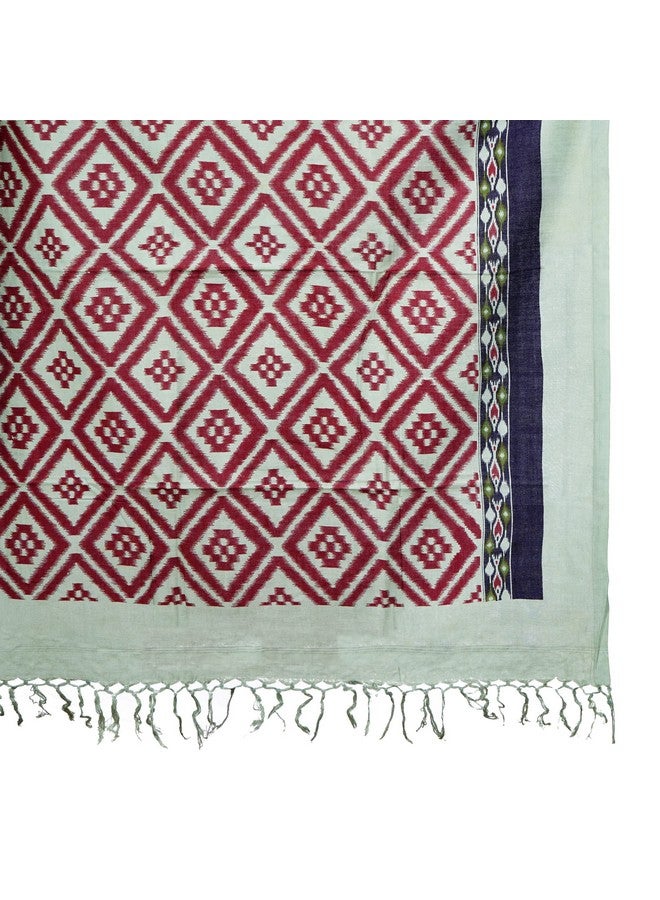 iinfinize Cotton Silk Showl Stole Scarf For Women | Girl | Ladies | Handmade Printed Bhagalpuri Chadar | Multicolo evening Dress| Fancy Stole Showl - Image 2