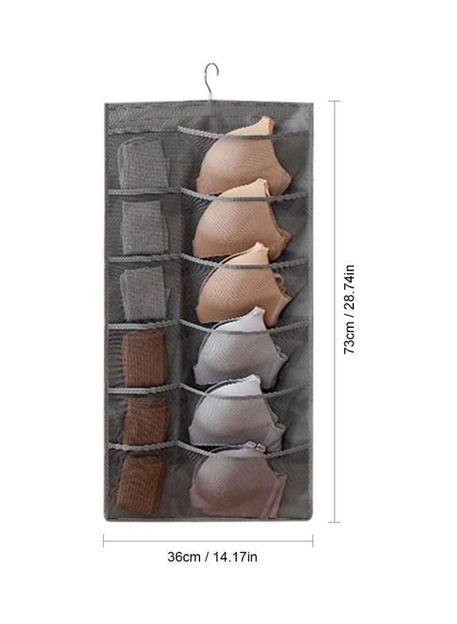 NIBEMINENT Dual Sided Wardrobe Storage Organizer Grey - Image 2