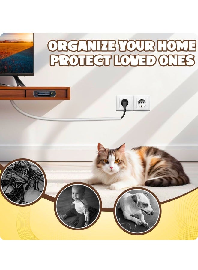 Chase Up Wall Cord Hider 78 Inch, Self Adhesive Cable Hider Cord Cover for Wires, Flexible Wire Cover Cable Raceway for Cord Management W0.59 H0.39in (White) - Image 3