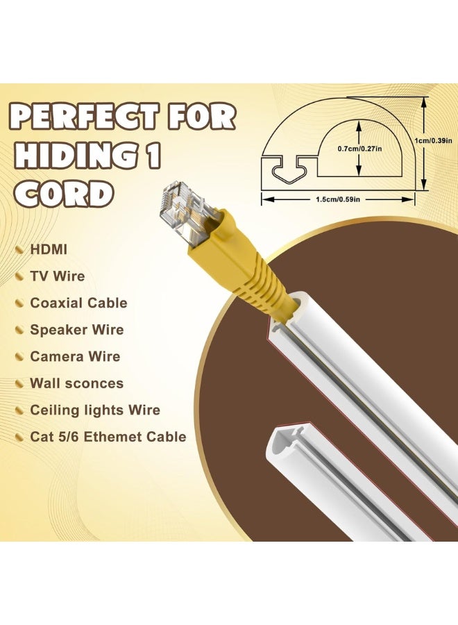 Chase Up Wall Cord Hider 78 Inch, Self Adhesive Cable Hider Cord Cover for Wires, Flexible Wire Cover Cable Raceway for Cord Management W0.59 H0.39in (White) - Image 2