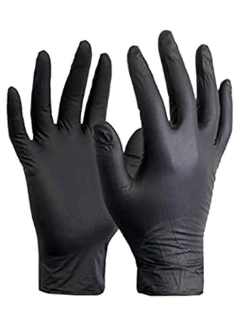 Generic 100-Piece Vinyl Gloves Powder Free Black Medium - Image 1