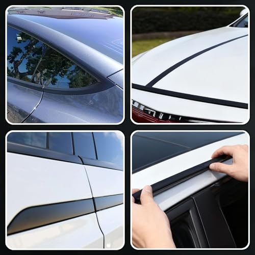 Lypumso Matte Black Vinyl Wrap Tape Roll 5 Inch x 30ft SelfAdhesive Black Out Chrome Delete Tape with Tool Kit Air Release Adhesive Detailing Wrap DIY Car Door Sill Window Trim Edge Guard Protective - Image 3