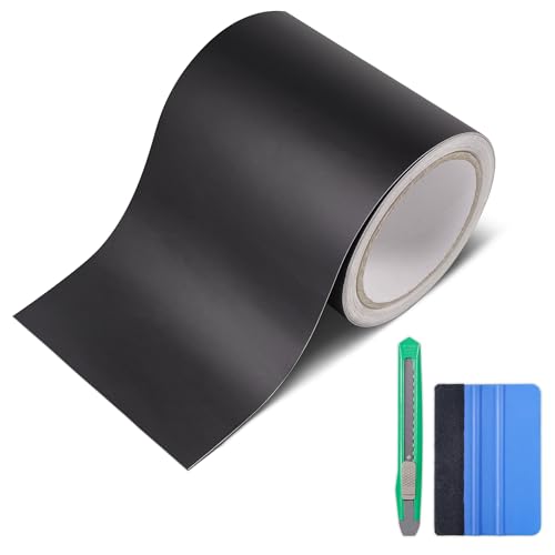 Lypumso Matte Black Vinyl Wrap Tape Roll 5 Inch x 30ft SelfAdhesive Black Out Chrome Delete Tape with Tool Kit Air Release Adhesive Detailing Wrap DIY Car Door Sill Window Trim Edge Guard Protective - Image 1