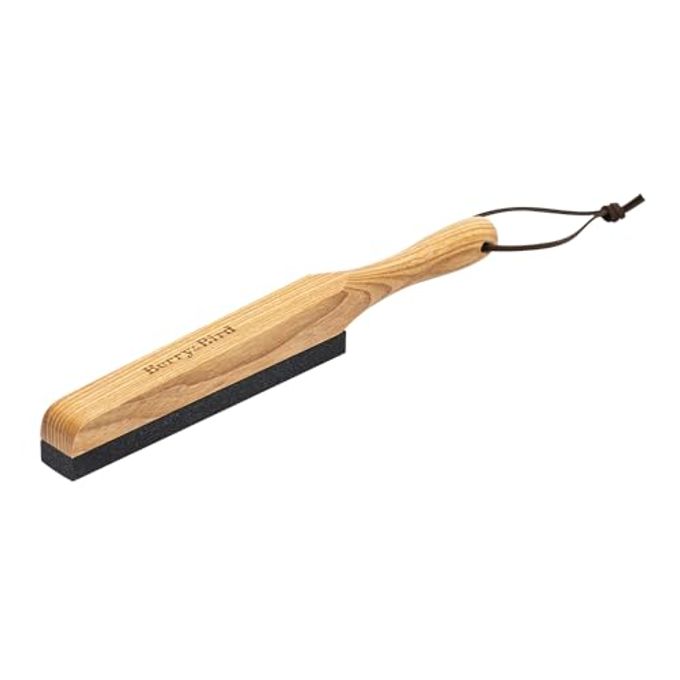 Berry&Bird Sharpening Stone File Garden Tool Sharpener with Handle, 180 Grits Silicon Carbide, Sharpening Knife, Axe, Hatchet, Lawn Mower Blade, Spade, Ideal for Garden, Chefs & Knife Enthusiasts